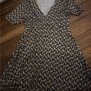 Boden Elegant Black and Cream Patterned Dress size 12L